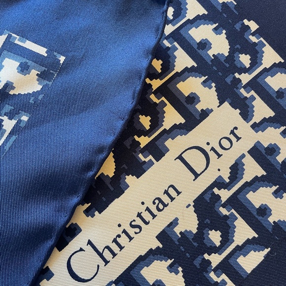 Authentic DIOR Trotter Monogram Logo Silk Scarf Vintage - Picture 3 of 7